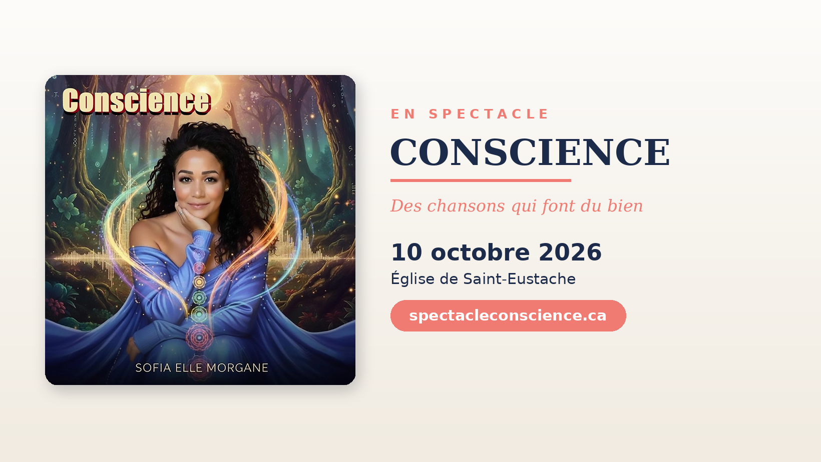 Artiste multidisciplinaire québécoise, autrice et productrice indépendante, Sofia Elle Morgane gère chaque facette de ses créations jusqu'à la scène.  Avec près de 40 singles parus en 2025 et 2026, Sofia  est portée par une mission claire : éveiller les consciences et offrir un réconfort lumineux.